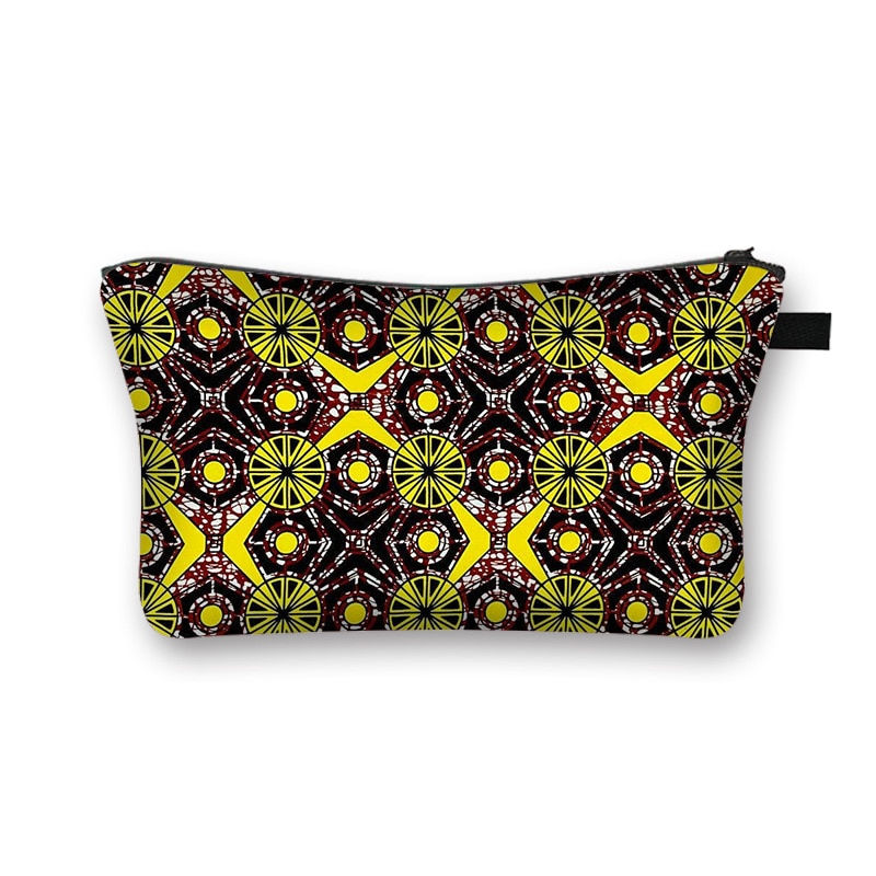Thumbnail: African Woman Print Cosmetic Bag Afro Ladies Makeup Bags Fashion Girls Cosmetic