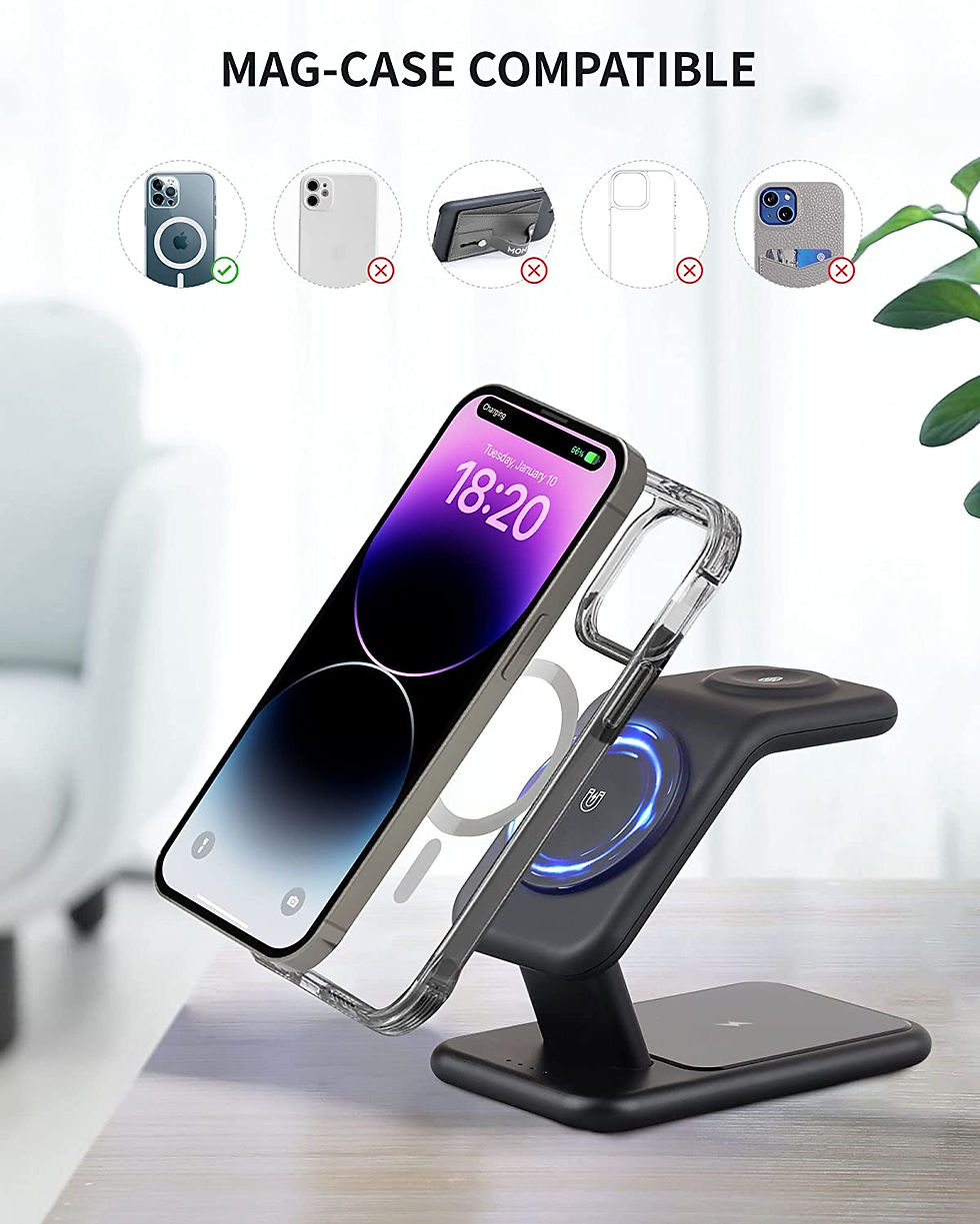 Miniature : 3-in-1 Wireless Charging Stand, Magnetic Wireless Charging Station for iPhone 1