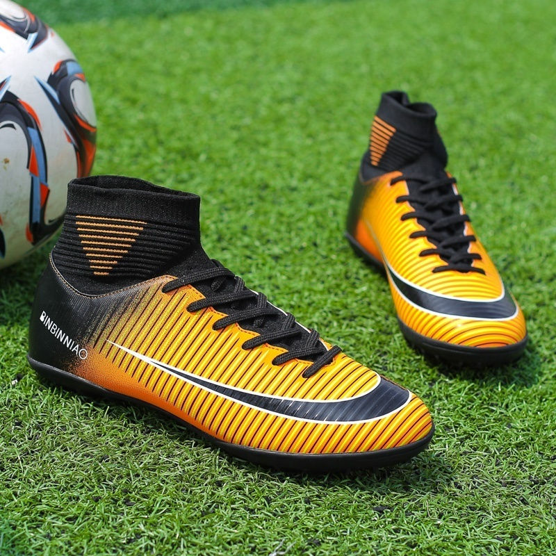 Thumbnail: Adult and Children's Soccer Shoes Outdoor Sports Youth Football Shoes Waterproo