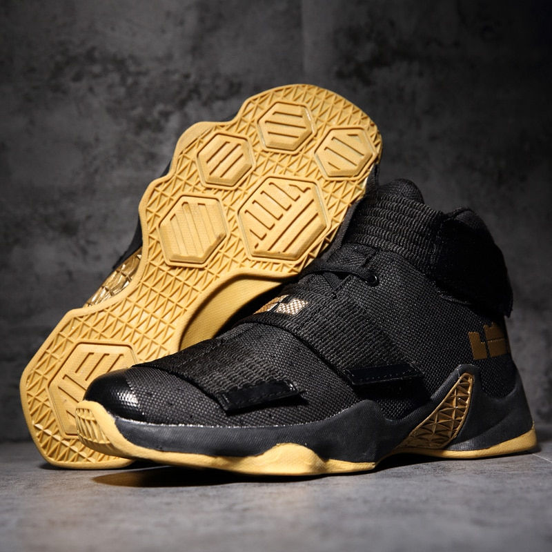 Thumbnail: Men's Basketball Shoes Air Damping Outdoor Sports Sneakers Women High Top Breat