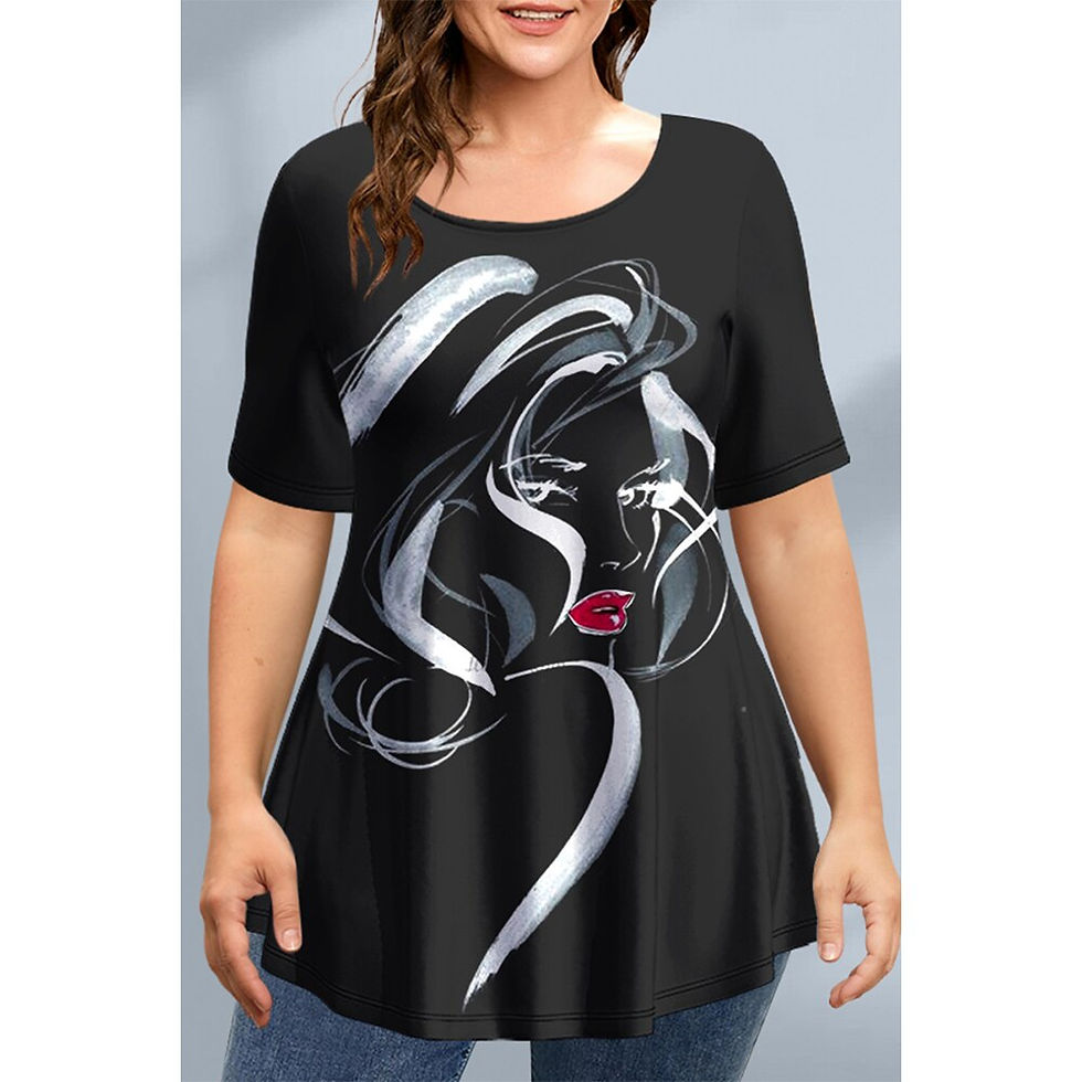 الصورة المصغرة: New Summer Women T shirt 3D Fashion Printing Human Face Harajuku T-Shirt Oversi