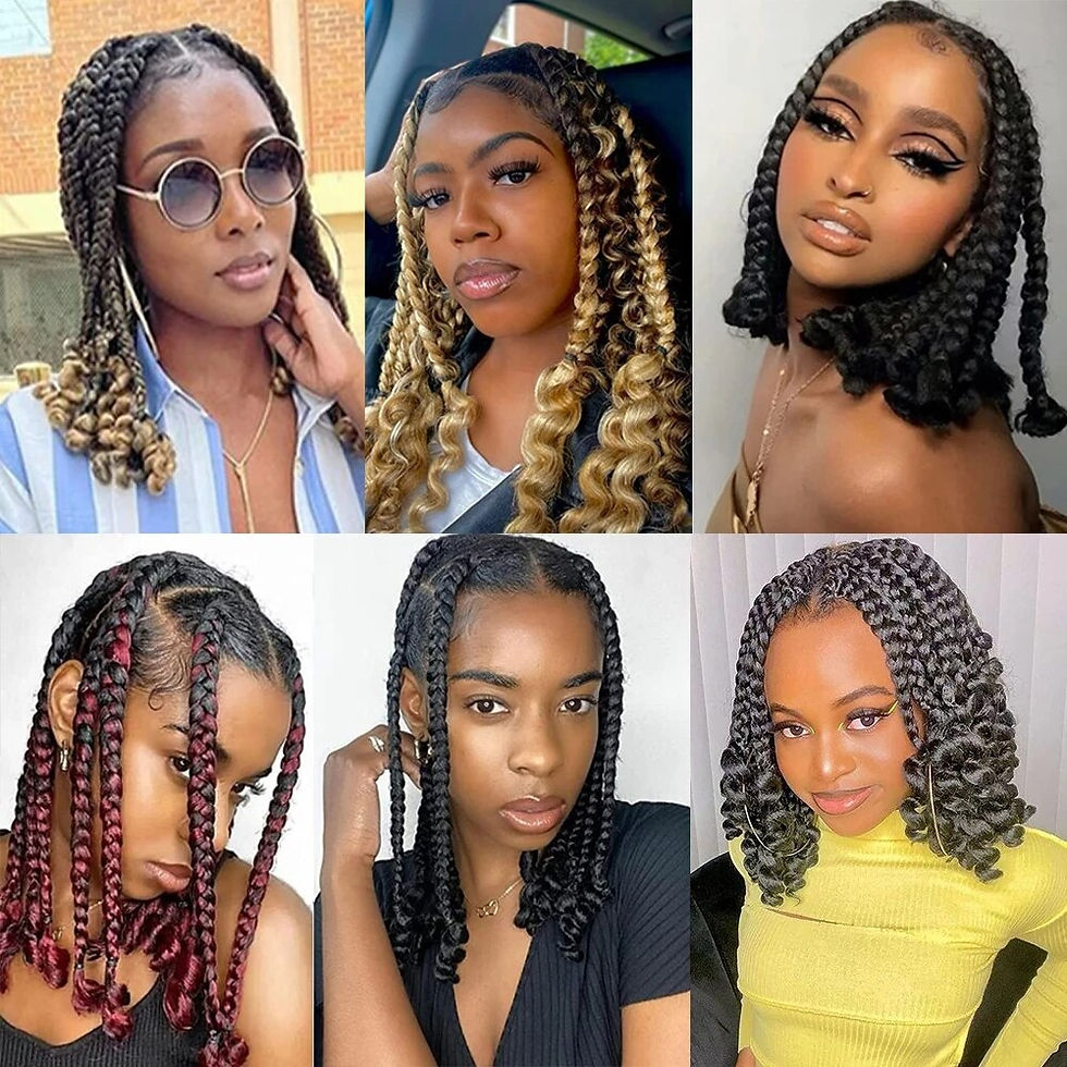 Thumbnail: Crochet Box Braids Curly Ends Hair Extensions 10 Inch Goddess Box Braid With Cu