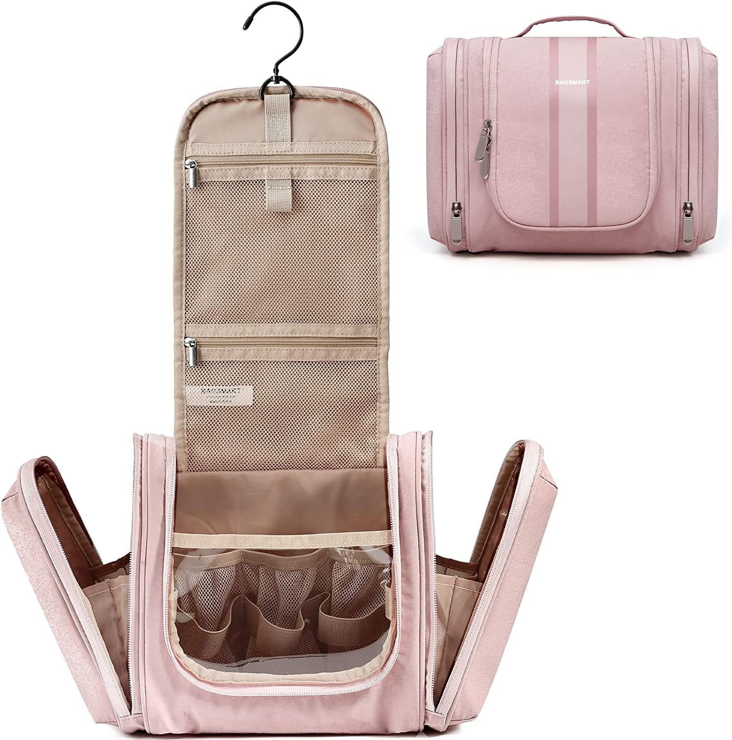 Toiletry Bag for Men, BAGSMART Travel Toiletry Organizer with hanging hook, Wat