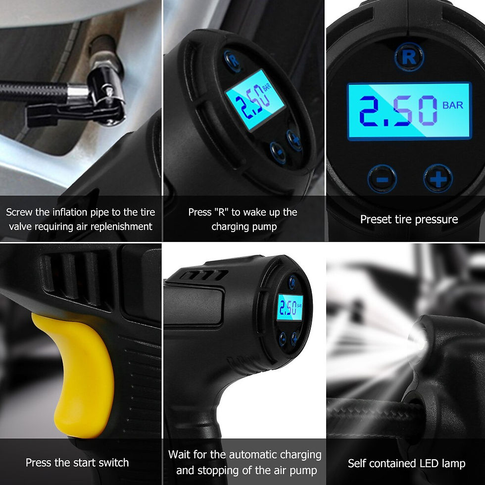 Thumbnail: 120W Car Air Pump Wireless/Wired Electric Car Tire Inflatable Pump Portable Air