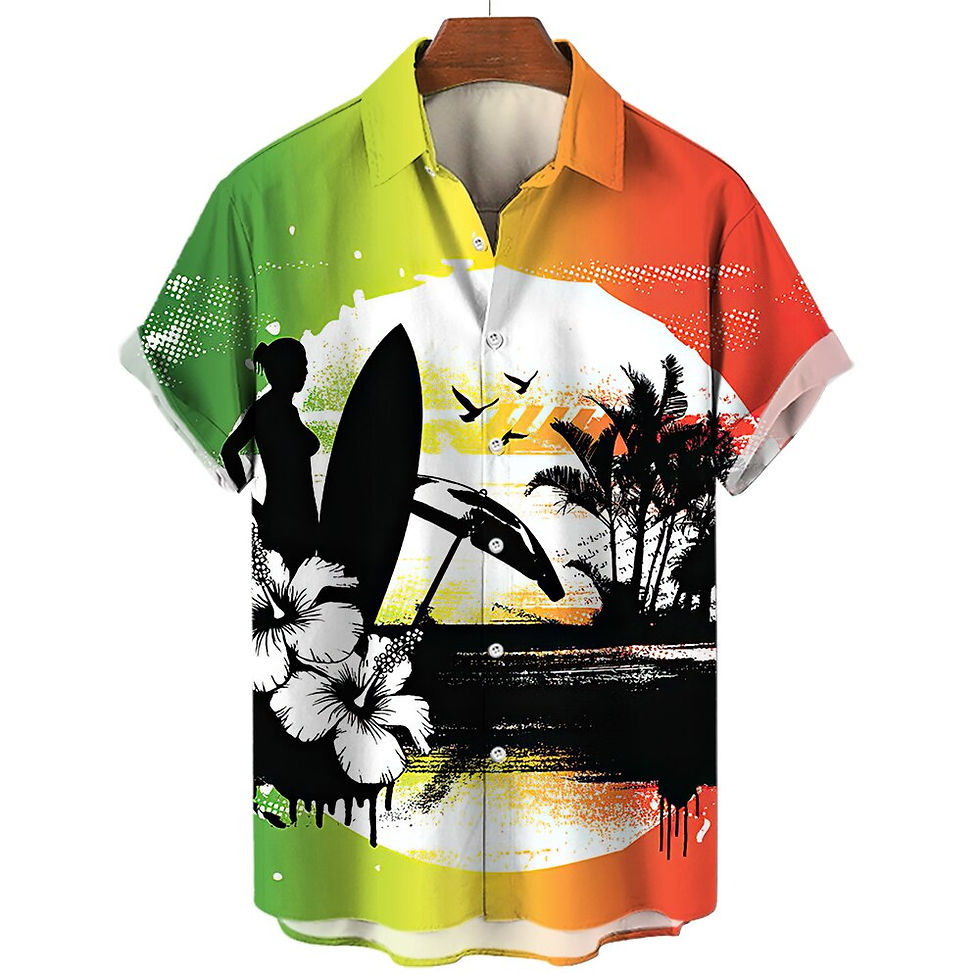Thumbnail: Hawaiian Surfing Shirt For Men beach summer outdoor 2023 New Men's Short Sleeve