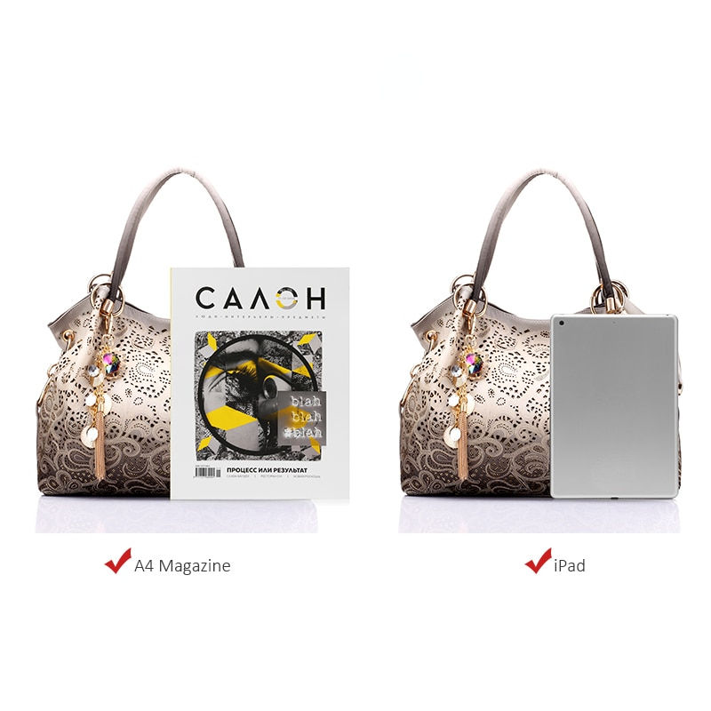 Miniatura: Female Bags for Women Hollow Out Ombre Handbags Floral Print Shoulder Bags Ladi