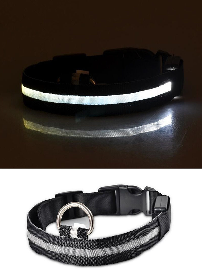 Thumbnail: Nylon LED Pet Dog Collar,Night Safety Flashing Glow in the Dark Dog Leash,Dogs