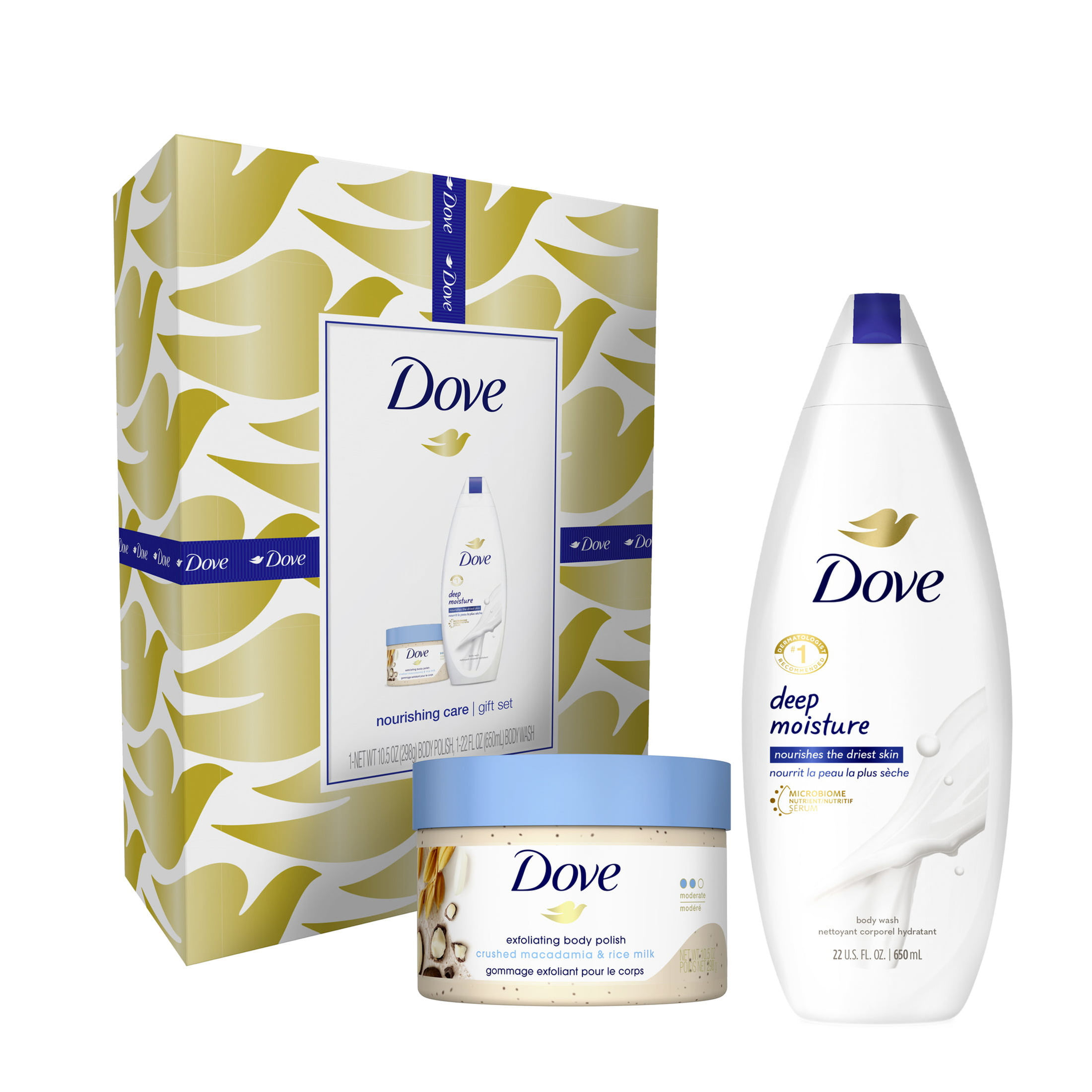 ($13 VALUE) Dove Nourishing Care Bath and Body Gift Set to Nourish Skin, 2 count