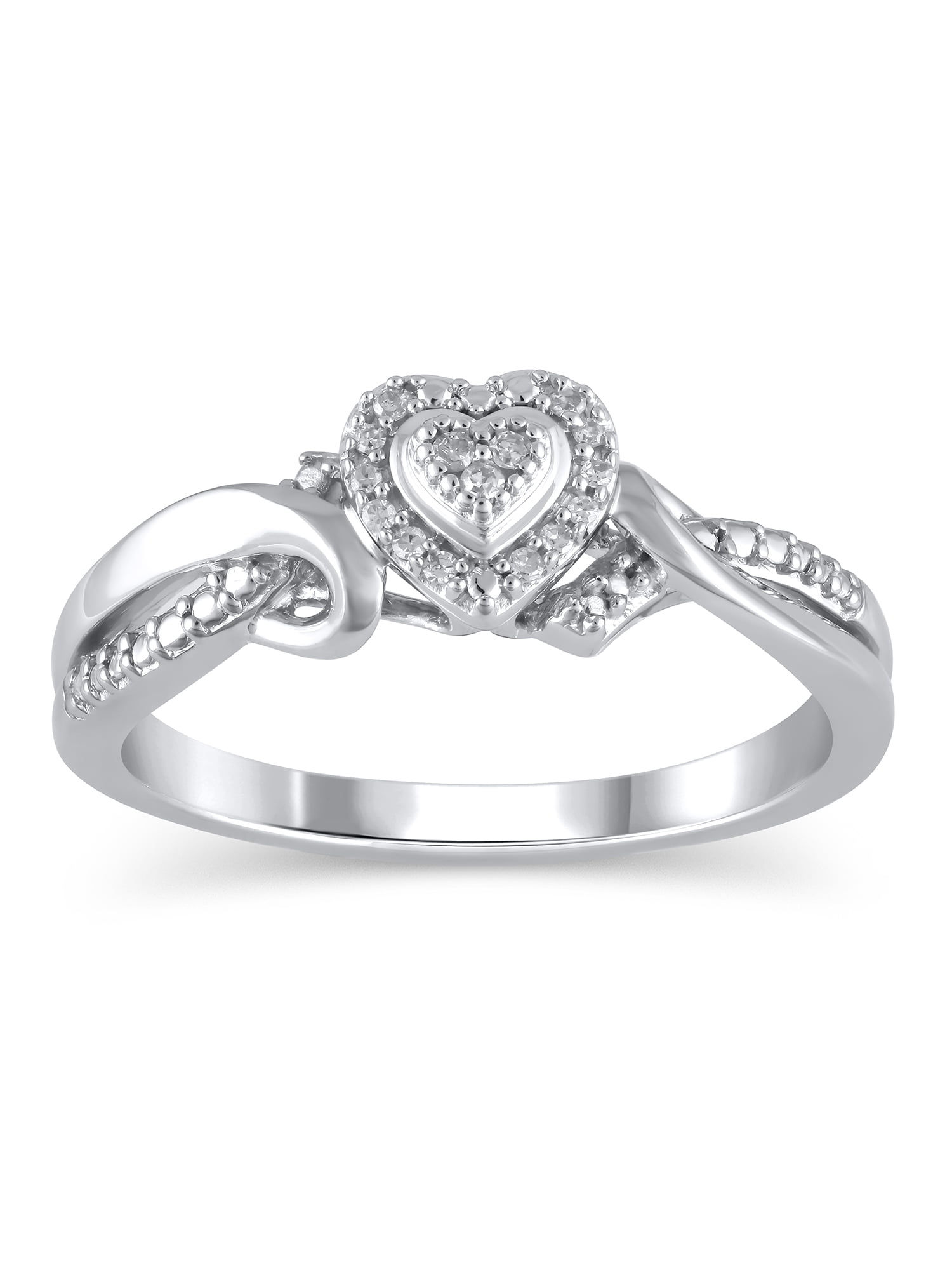 1/20 Carat T.W. (I3 clarity, I-J color) Hold My Hand Diamond Heart Promise Ring