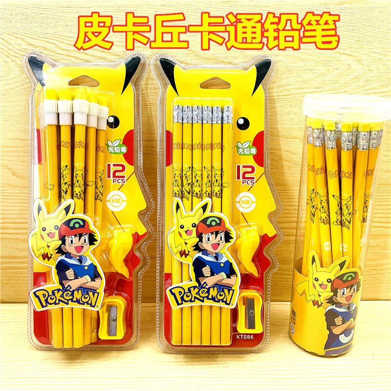 Thumbnail: 12pcs New Pokemon Pikachu HB Pencil HB Boxed Children's Cartoon Animation Prima