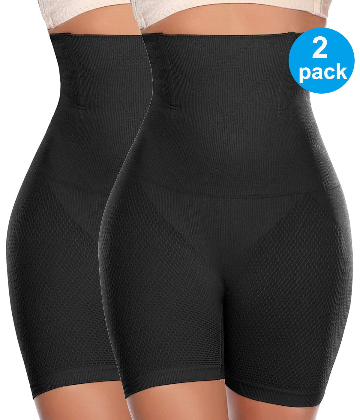 2 pack Women Waist Trainer Shapewear Tummy Control Body Shaper Shorts Hi-Waist 