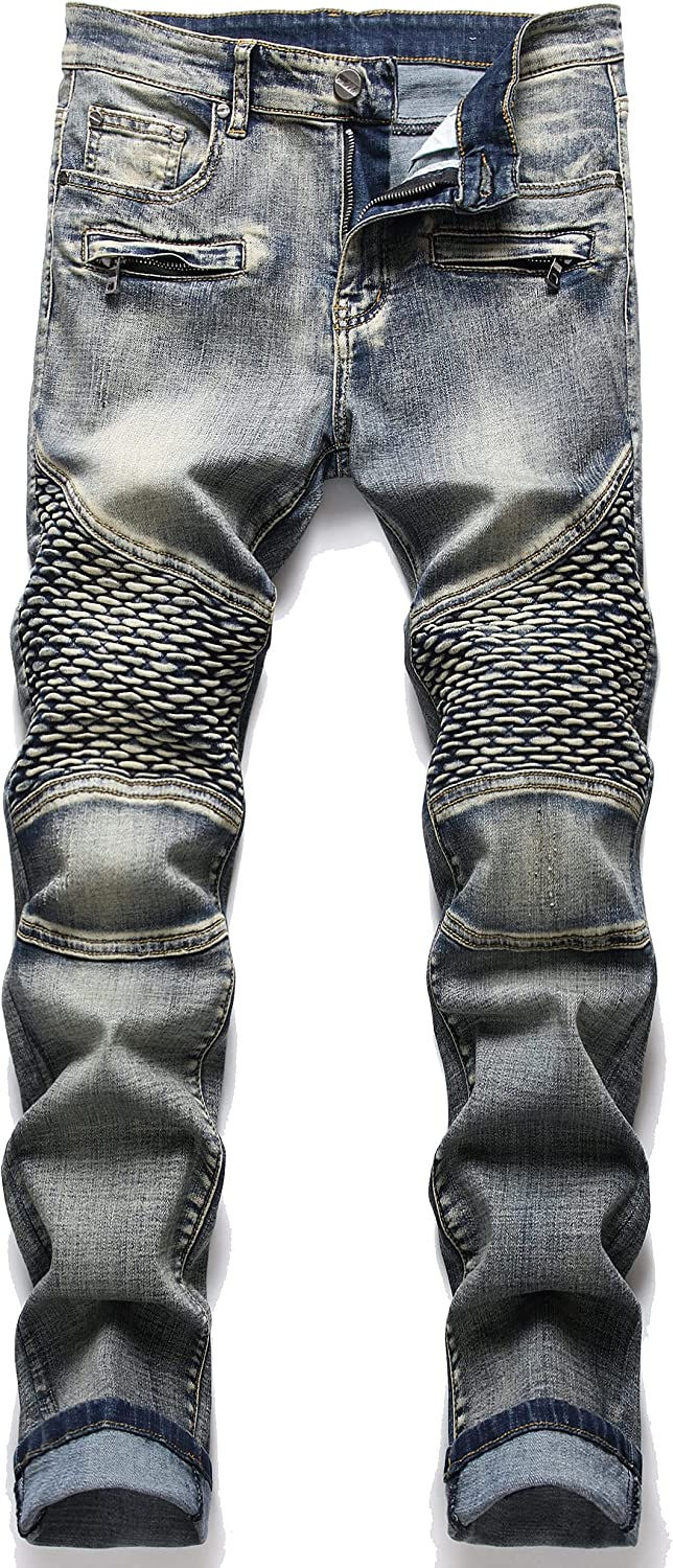 Thumbnail: Liuhond Men's Fashion Ripped Straight Holes Hip Hop Biker Stretchy Slim Jeans P