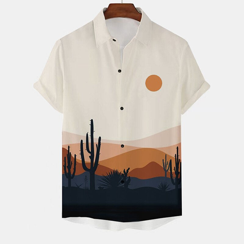 Thumbnail: Sunrise Shirt For Men Fashion beach summer outdoor Short Sleeve Hawaiian Men's 