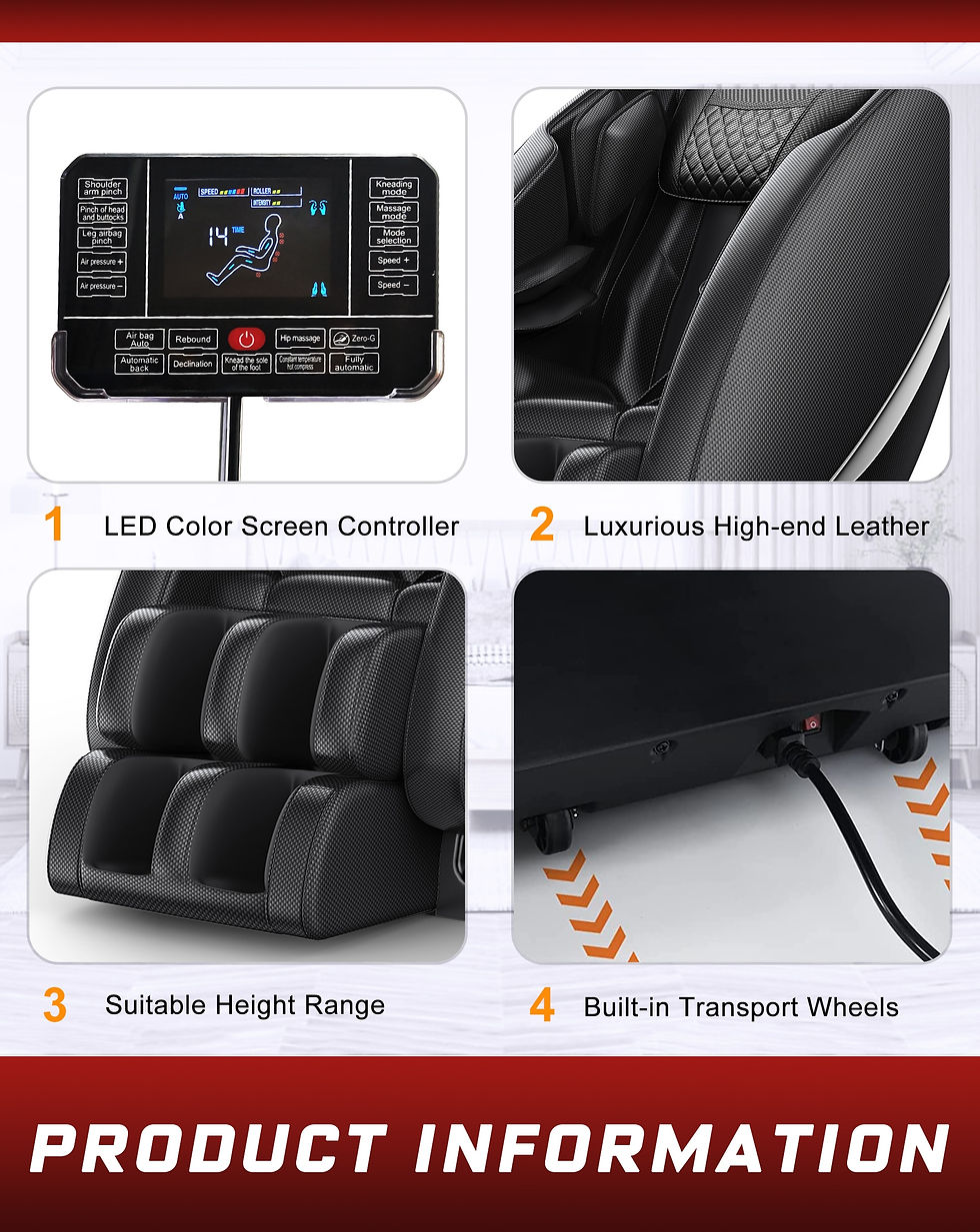 Miniaturbild: Massage Chair Recliner with Zero Gravity, Full Body Massage Chair with Heating,