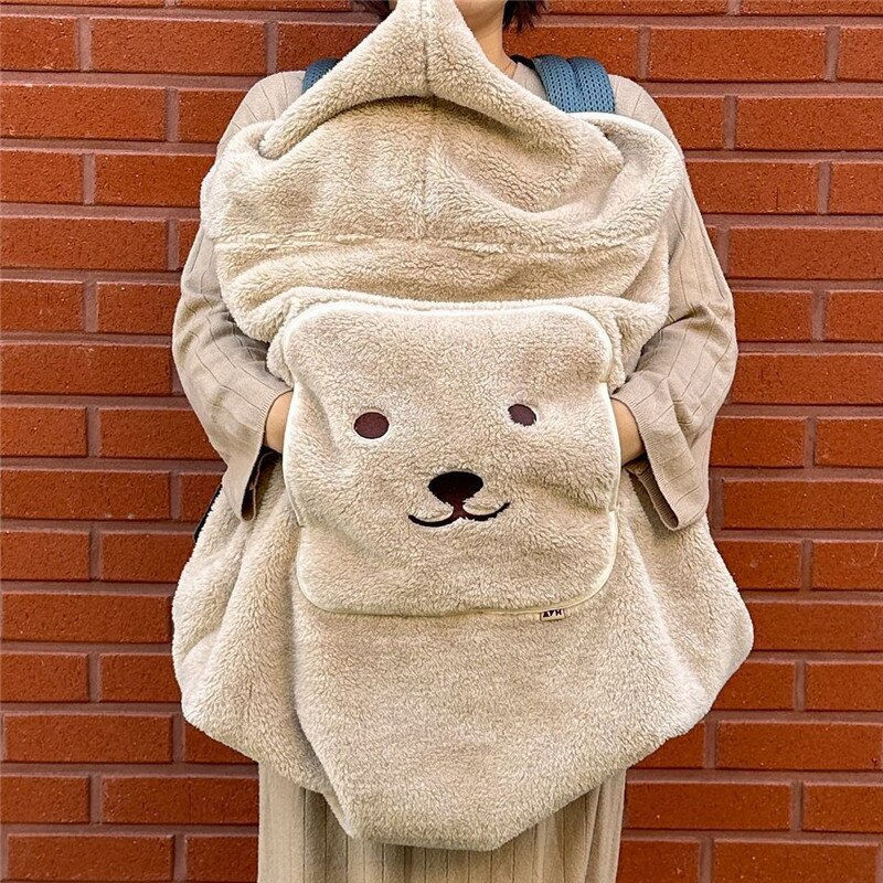 Thumbnail: Winter Baby Stroller Blanket Cloak Cover Embroidered Bear Windproof Blankets Ne
