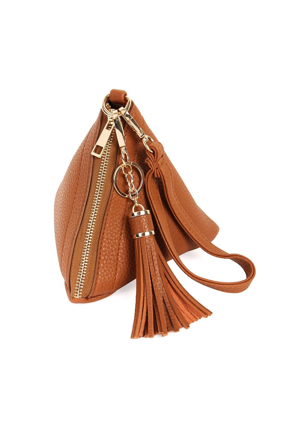 Miniatura: Pyramid Shape Tassel Wristlet Leather Bag