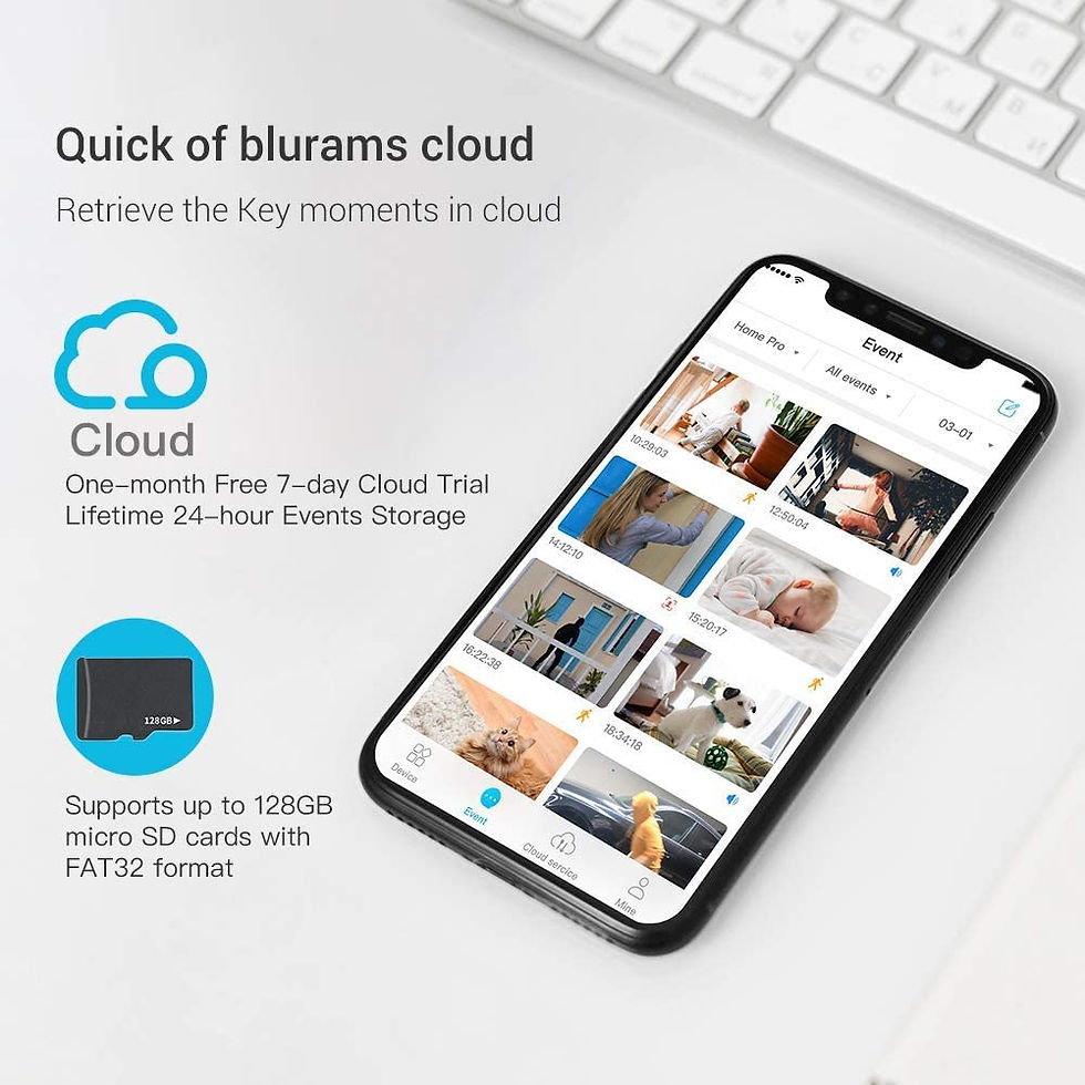 الصورة المصغرة: Security Camera 2K, blurams Baby Monitor Dog Camera 360-degree for Home Securit