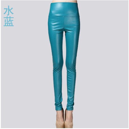 Thumbnail: PU High-waisted elastic leggings Black autumn winter new fashion fitting skinny