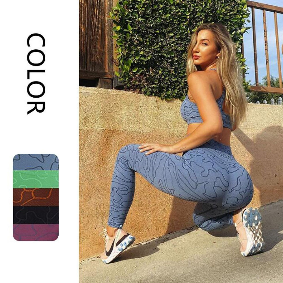 Миниатюра: 2PCS Yoga Set Sports Suit for fitness Gym Set Workout Clothes For Women Sports 