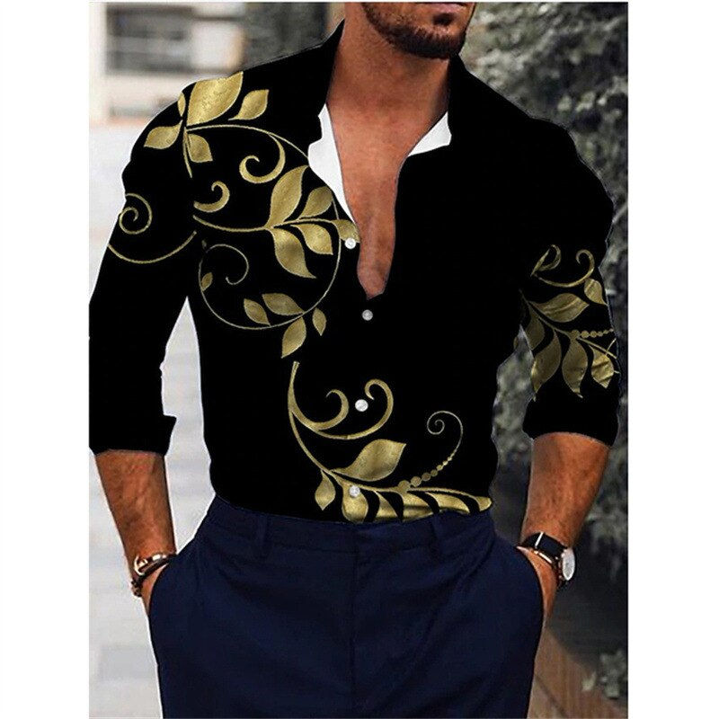 Thumbnail: Hawaiian Men's Shirts 3d Print Designer Clothing 5XL Long Sleeve Shirts Beach V