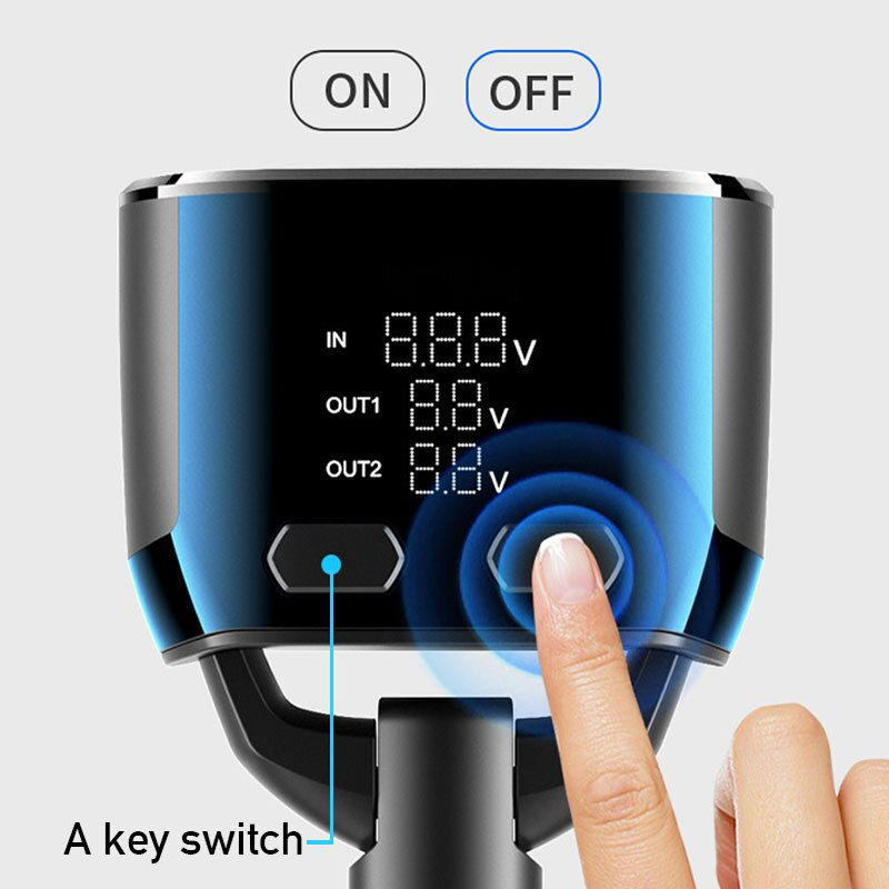 Miniature : BUVAYE 66W Car Fast Charger Cigarette Lighter Socket Dual USB PD Adapter Splitt