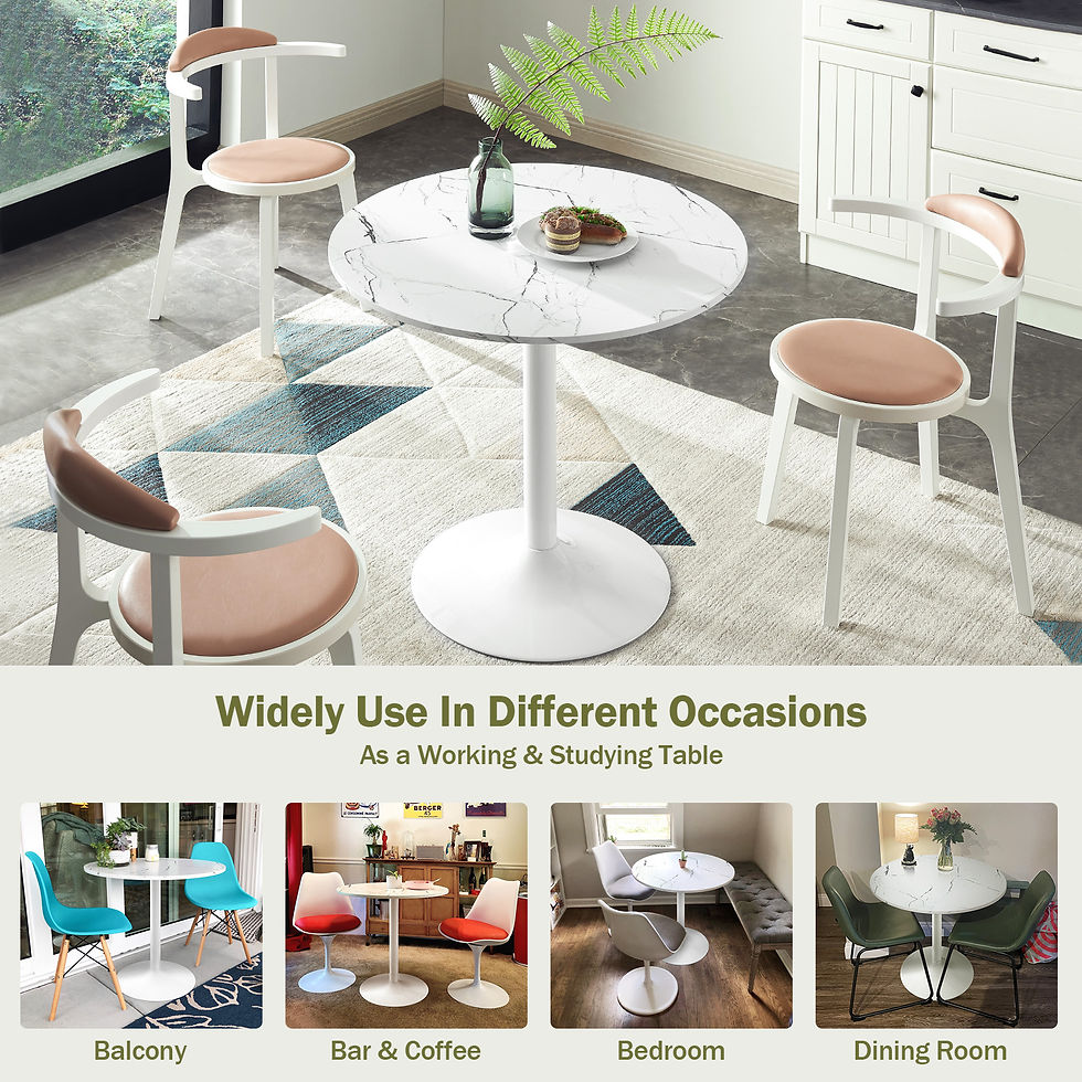 Миниатюра: Surmoby Round Tulip Dining Table, 32" Mid-Century Modern  Kitchen Table with Ma