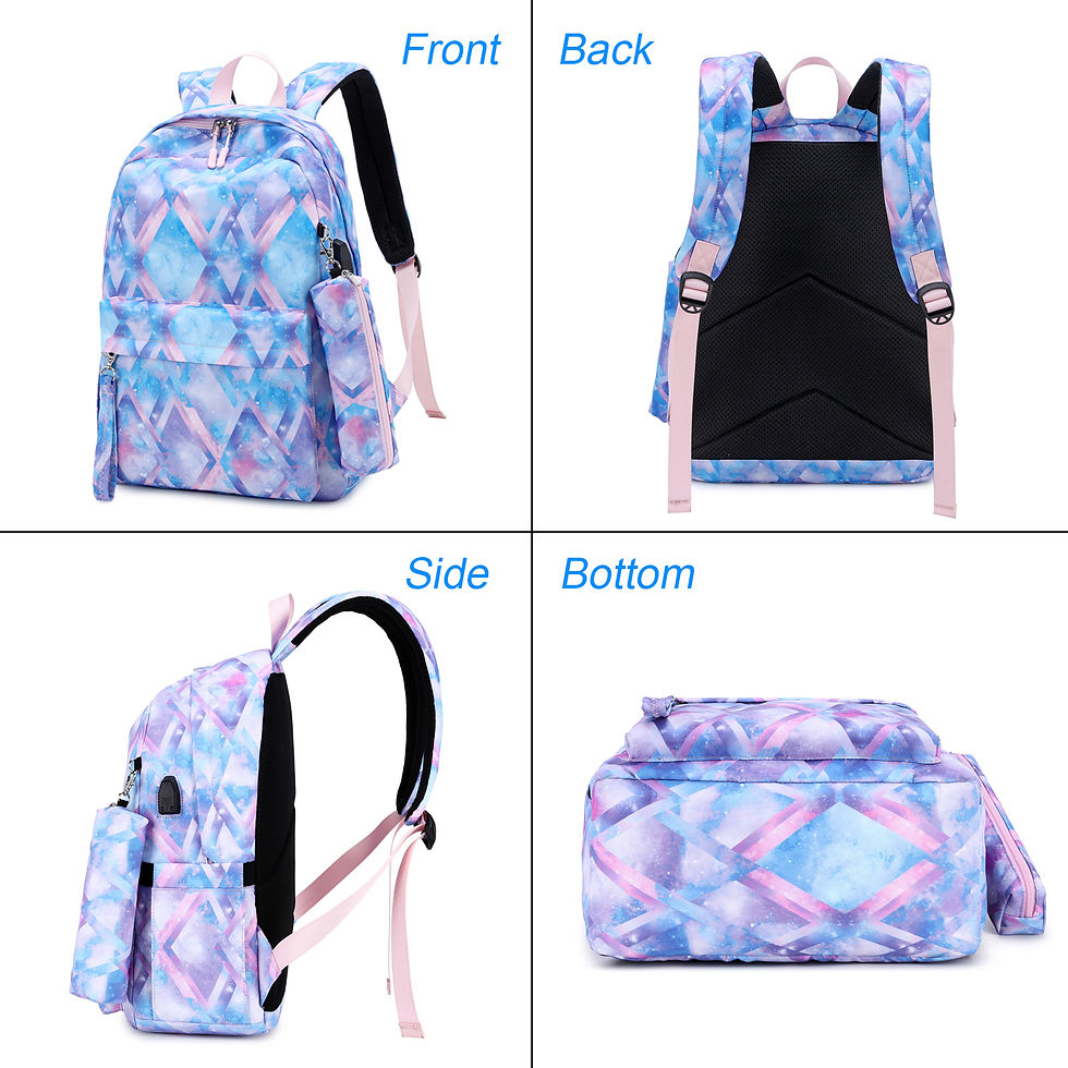 Miniatura: Blue Girl Backpack Purse Forestfish Teens Girls Backpack with Lunch Box and Pen