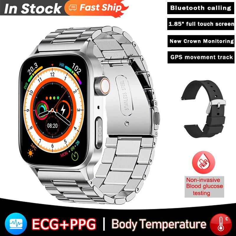 Thumbnail: Non-invasive Blood Glucose Smart Watch Men ECG+PPG Thermometer Blood pressure H