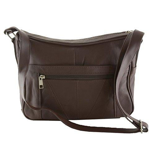 الصورة المصغرة: Women's Leather Organizer Purse Shoulder Bag Multiple Pockets Cross Body Handbag