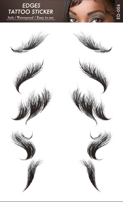 Thumbnail: 15 Types Hair Edge Tattoo Sticker Baby Hair Tattoo Stickers Template Fake Hair 
