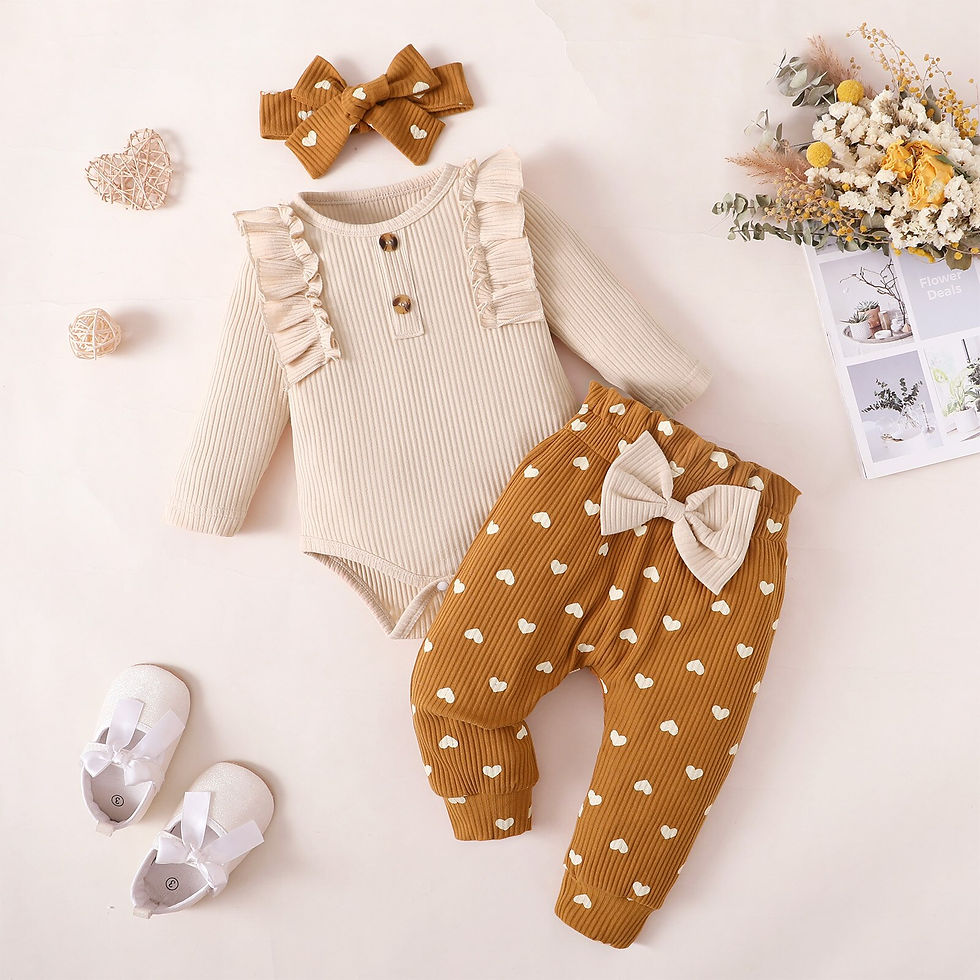 Miniaturbild: 3Pcs Newborn Girl Clothes Set 3 Months Baby Girl Clothes Toddler Girl Outfits B