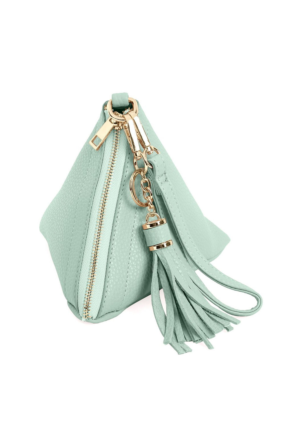 Miniatura: Pyramid Shape Tassel Wristlet Leather Bag