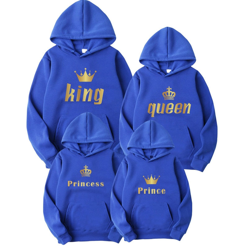 Thumbnail: Lover Tracksuit King Queen Letter Print Family Matching Clothes Dad Mom Daughte
