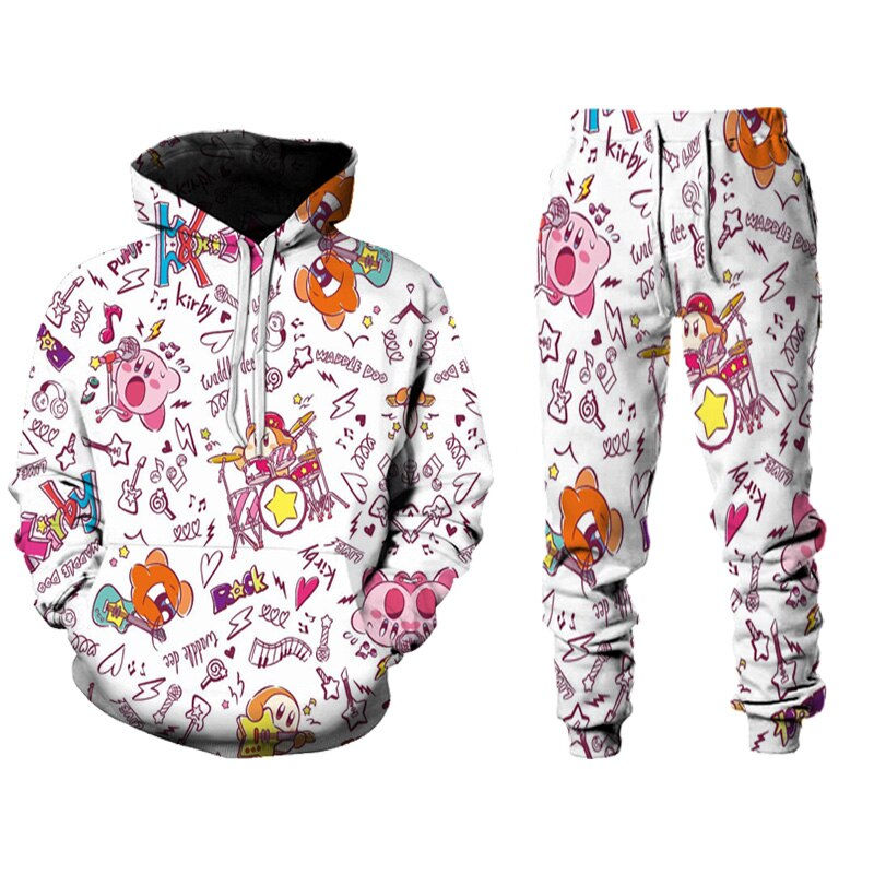 Miniature : 3D Men Print O Neck Hoodie Set Popular Fashion Street Campus Luxury Brand Overs
