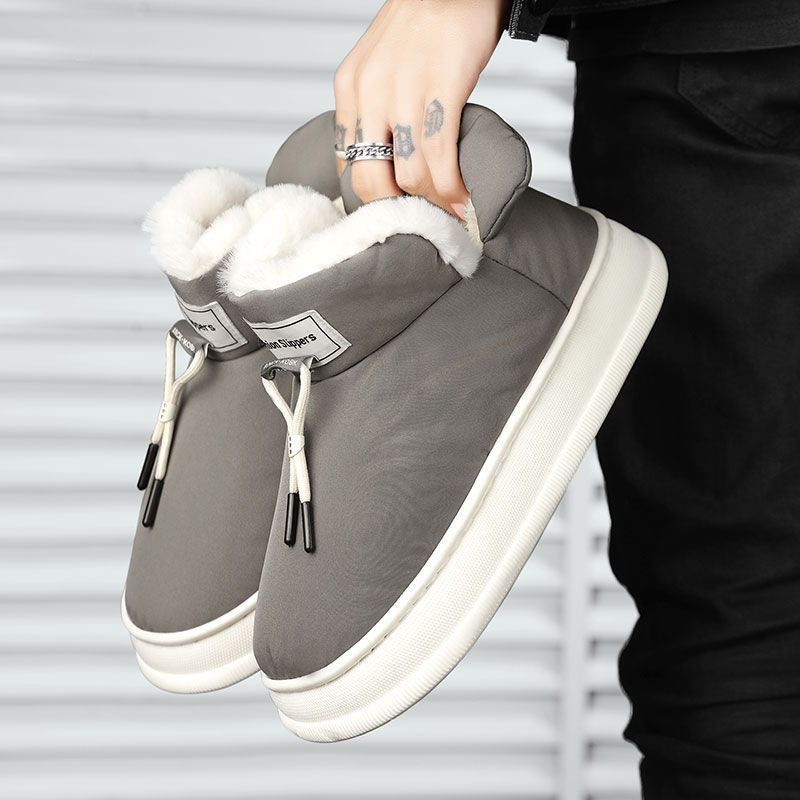 Miniaturbild: Winter Men Snow Boots Warm Plush Ankle Boots Outdoor Home Cotton Men's Slippers