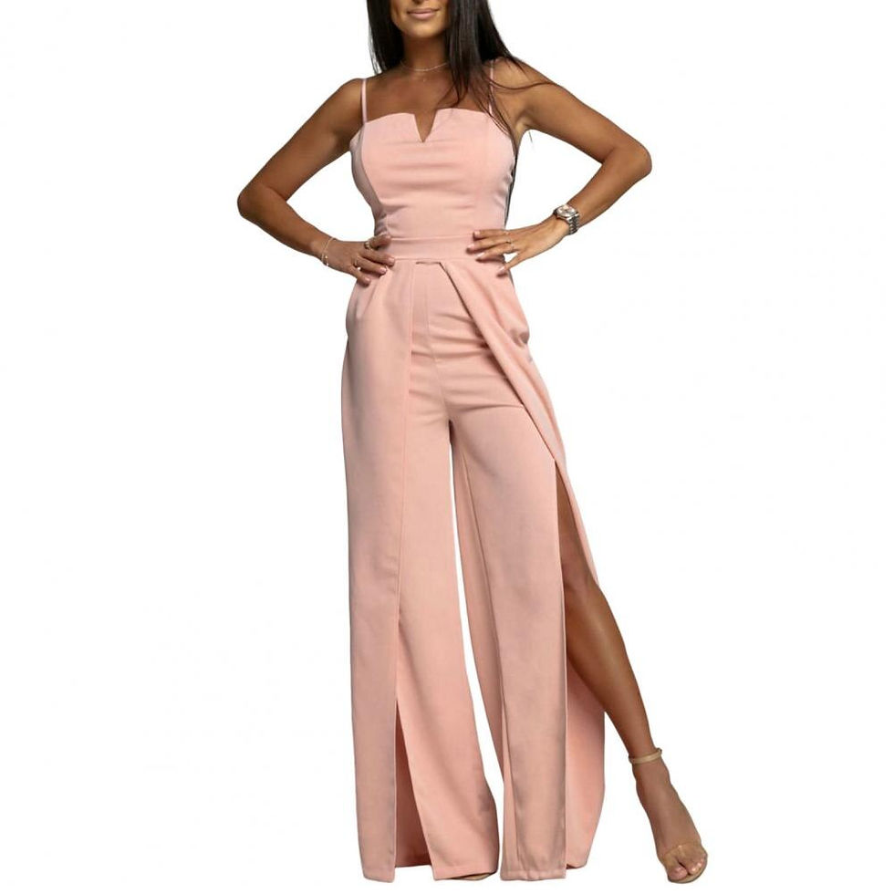 Thumbnail: Sexy One Shoulder Rompers Womens Jumpsuit Summer Sleeveless Belt Wide Leg Elega