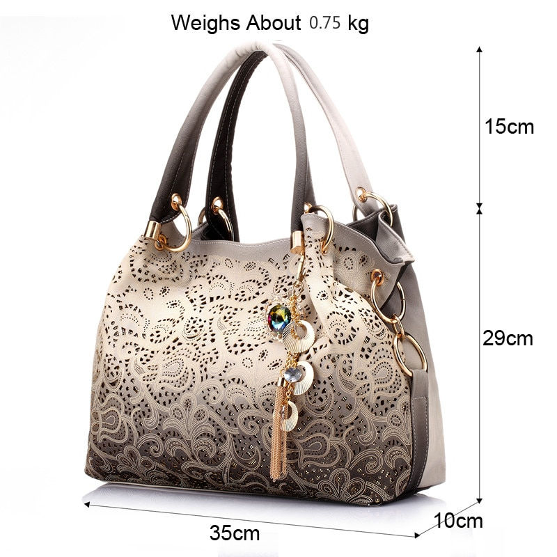 Miniatura: Female Bags for Women Hollow Out Ombre Handbags Floral Print Shoulder Bags Ladi