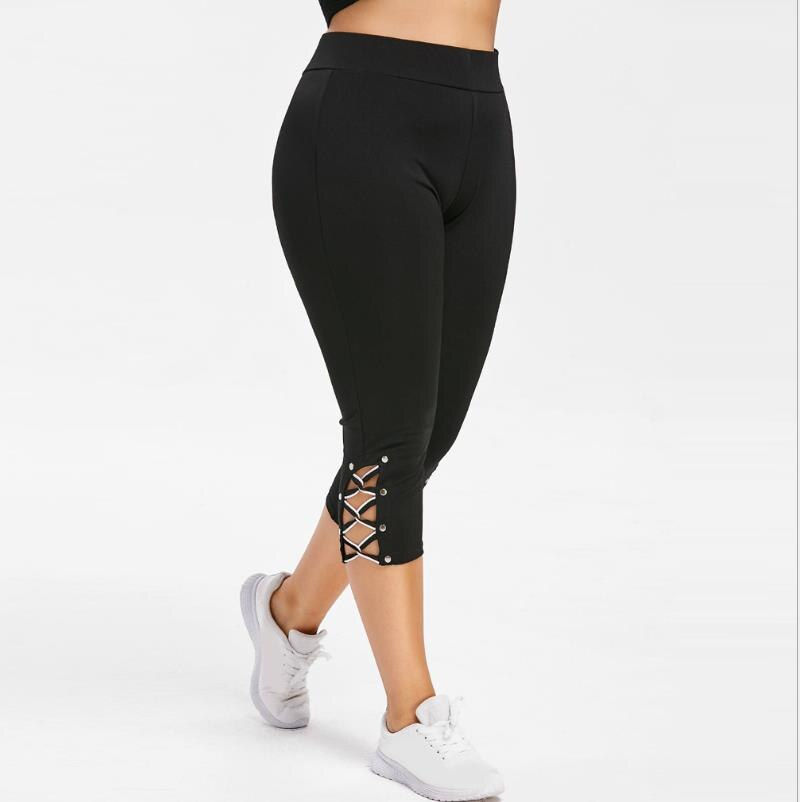 Thumbnail: New Style Legging Women High Waist Cropped Trousers Pants Elastic Fashion Slim 