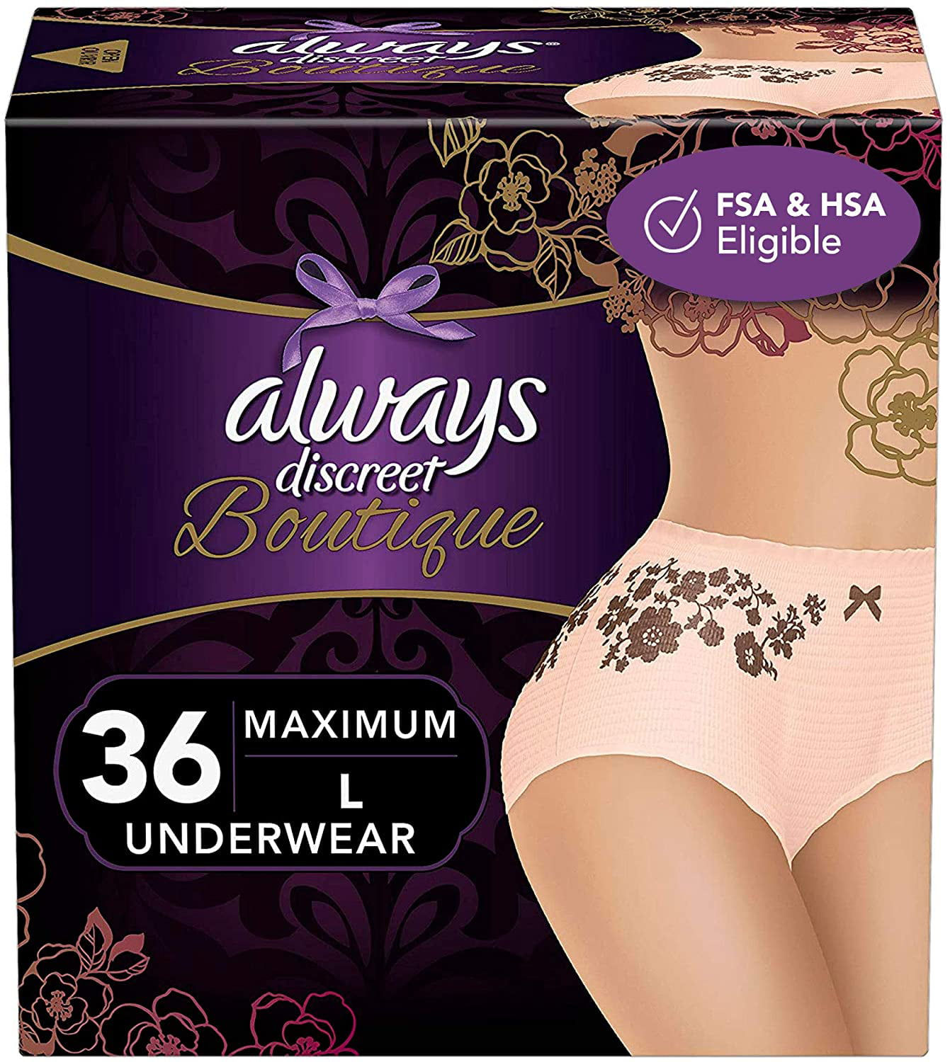 Always Discreet Boutique Incontinence & Postpartum Incontinence Underwear for W