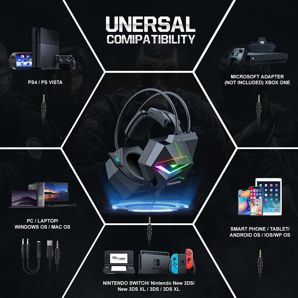 Миниатюра: RGB Gaming Headset Noise Canceling Headphone with HD Mic for PS4 PC Xbox