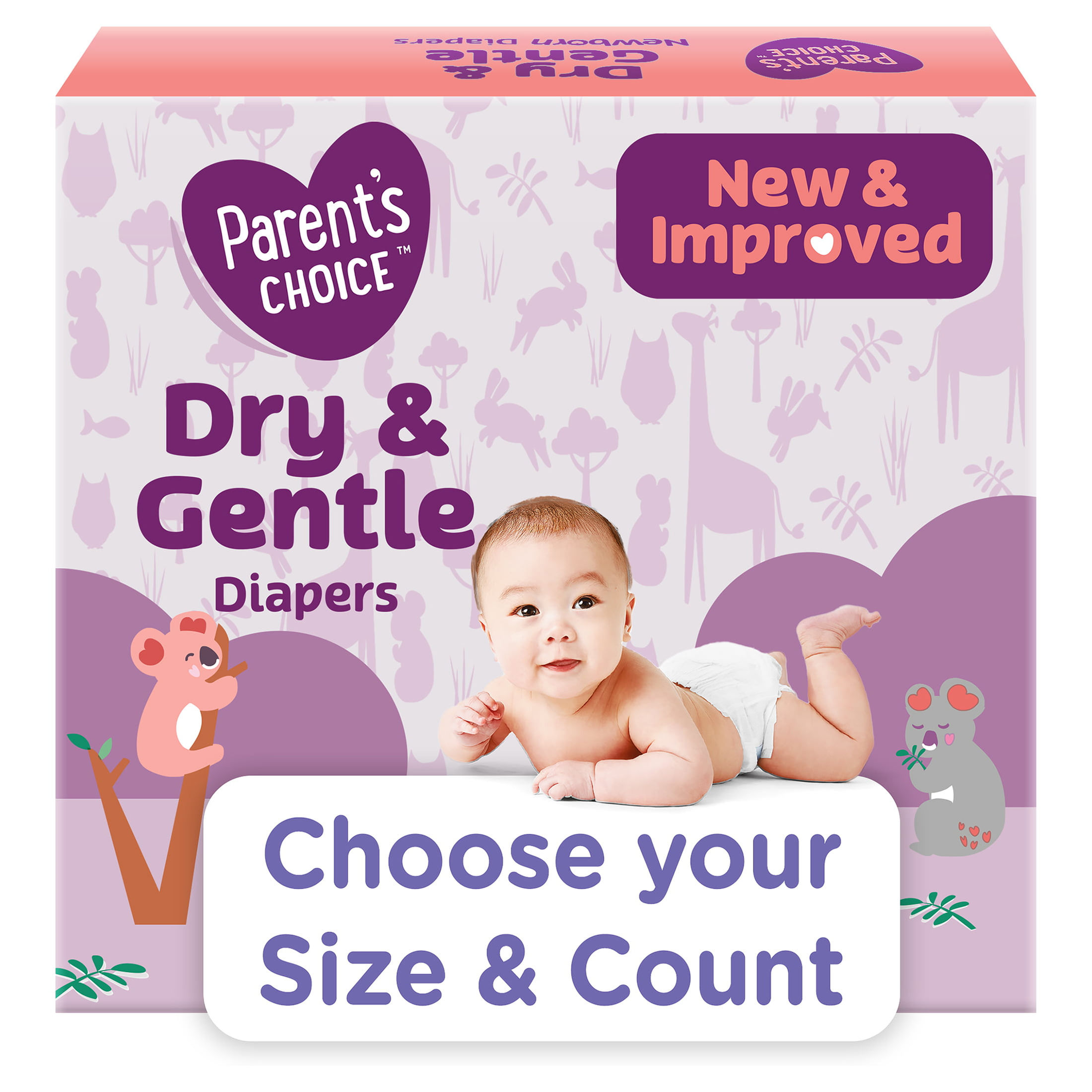 Parent's Choice Dry & Gentle Diapers (Choose Your Size & Count)