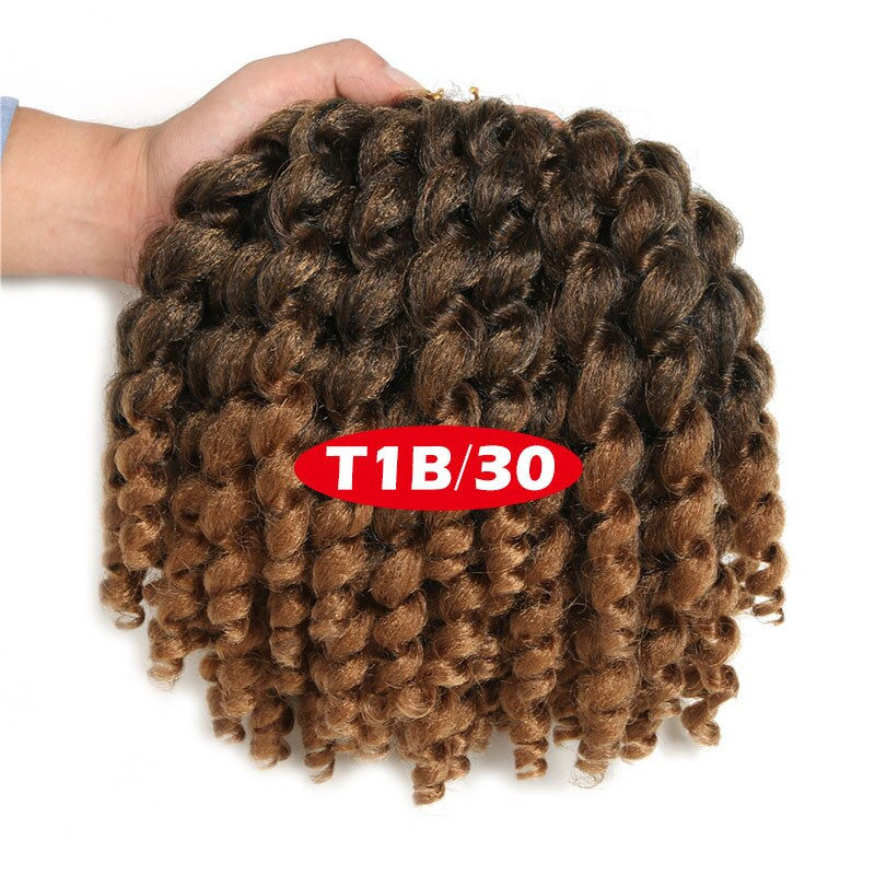 Thumbnail: Synthetic 8 Inch 22 Strands Jumpy Wand Curls Crochet Hair Jamaican Bounce Croch