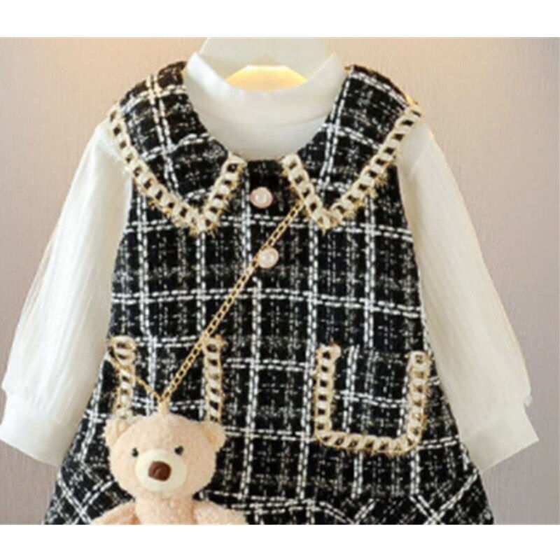 Miniaturbild: Baby Girls winter Princess Patchwork Dress 2021 New Fashion Party Costumes Kids