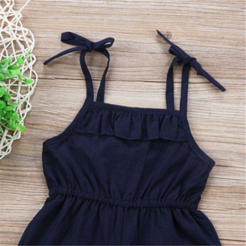 Миниатюра: 1-6 Years Girls Clothes Blue Sling Girls Overalls Floral Print Children Rompers