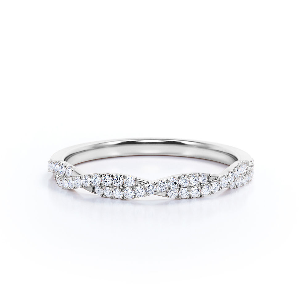 Thumbnail: Half-Eternity 0.25 Carat Round Shape Diamond Pave Infinity Wedding Band in 10K 