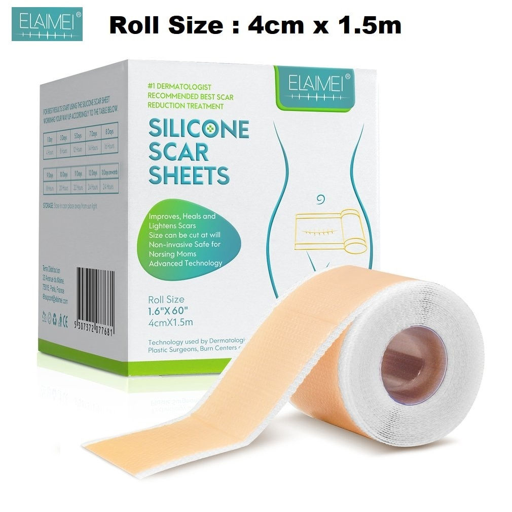 4x150cm Silicone Scar Sheets Painless Scar Repair Tape Roll Effective Scar Remo