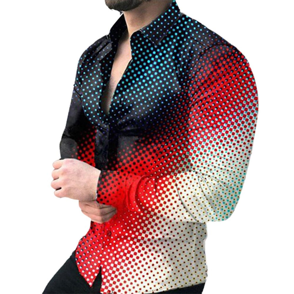 Thumbnail: Fashion High Quality Luxury Men's Social Shirts Autumn Casual Business Printing