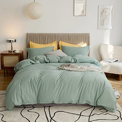 Thumbnail: VClife Army Green Duvet Cover Soft Washed Microfiber King Size, 3 Pieces Beddin