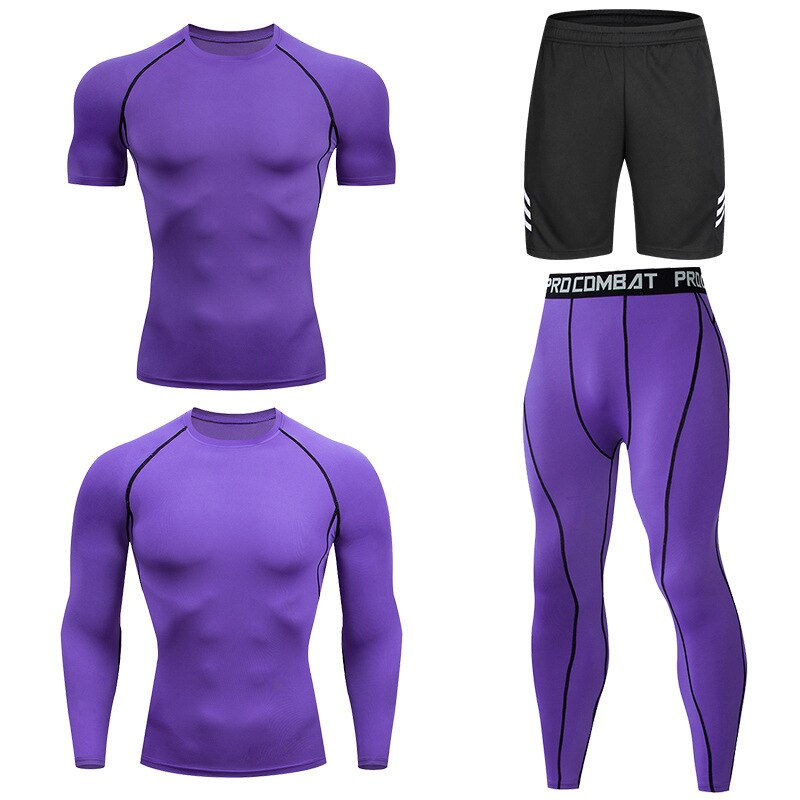 Thumbnail: Men's Compression Running Set Football Basketball Cycling Fitness Sport Wear Ki