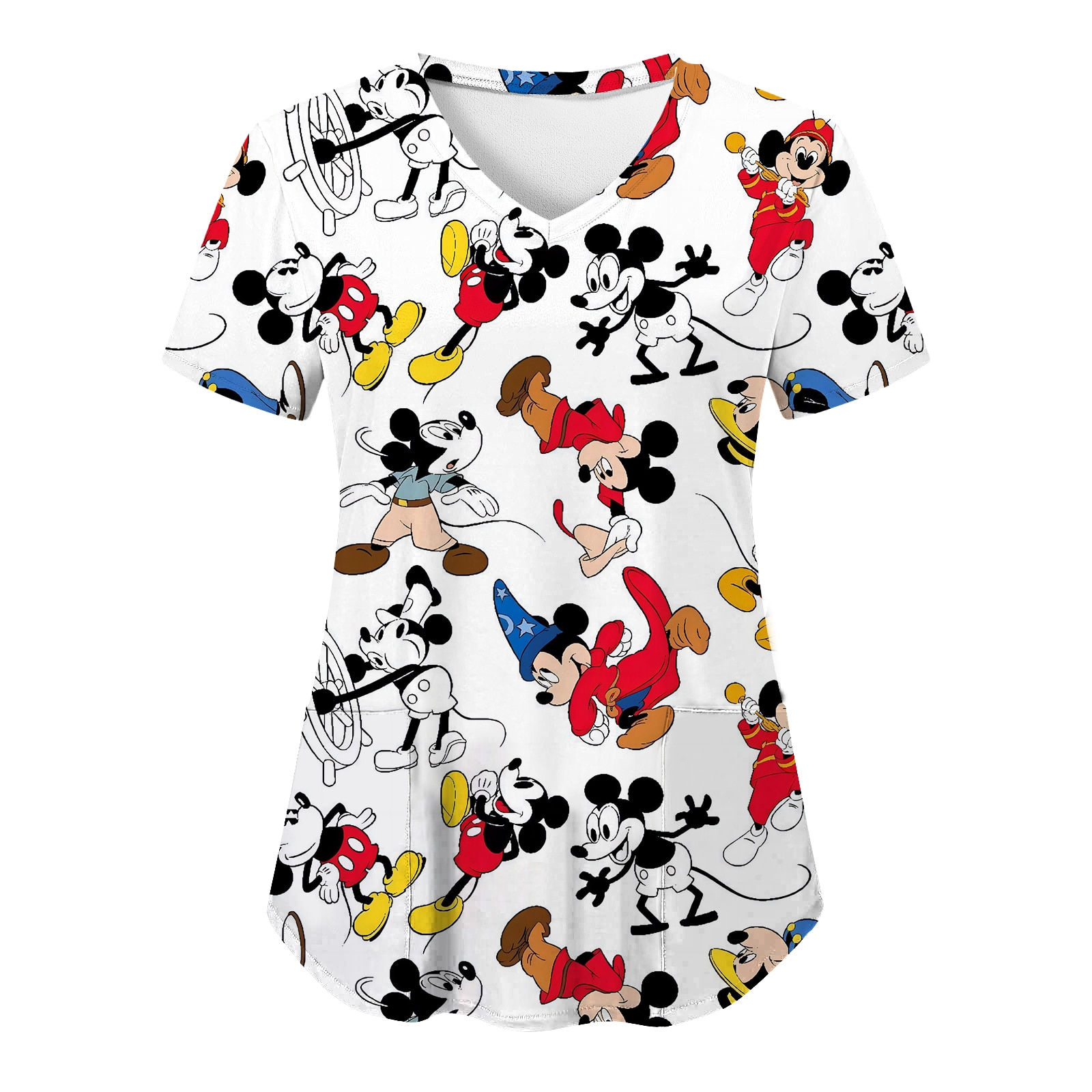 T Shirts Minnie Mouse T-shirts V Neck Woman Clothes Hospital Tops Disney Top Wo